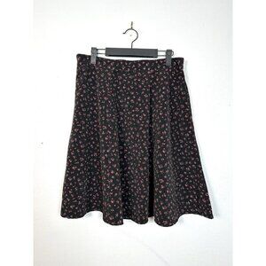 Vintage‎ Bentley Floral Y2K Skirt Black White Floral Dark Large 31” Grunge Midi
